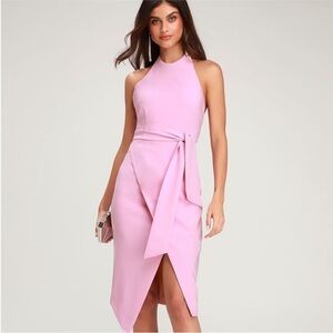 Finders Keepers Essie Mauve Pink Tie-Front Halter Dress Size XS